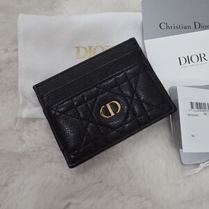 Dior Caro Black and Gold Card Holder